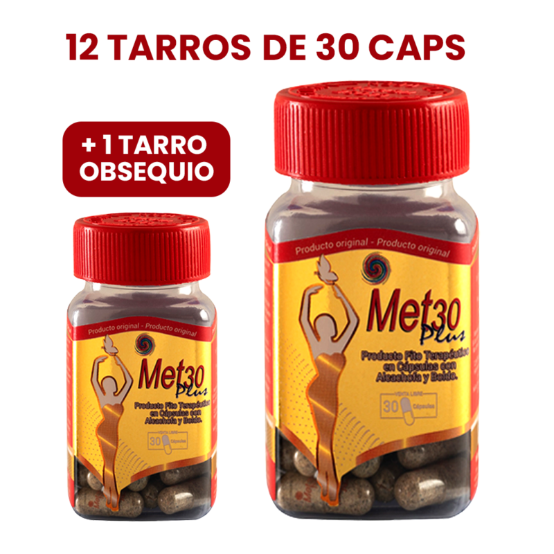 Met 30 Plus 12 Tarros X 30 caps + 1 Tarro obsequio
